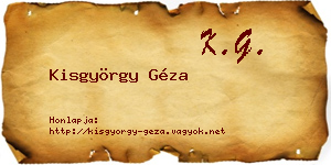 Kisgyörgy Géza névjegykártya